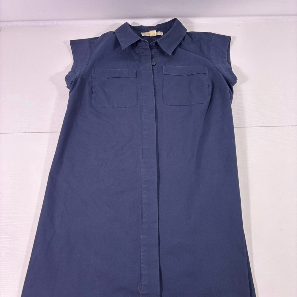 Michael Kors Navy Sleeveless Shirt Dress Size Small 1264 - Picture 4 of 9